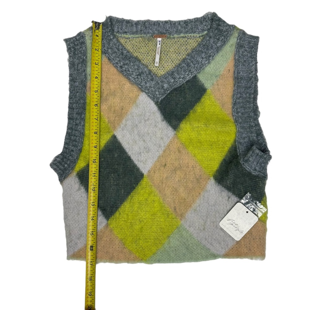 RELIST Tomorrow NWT Free People Quinn Sweater Vest in Stormy Spring Combo xs - Picture 7 of 13